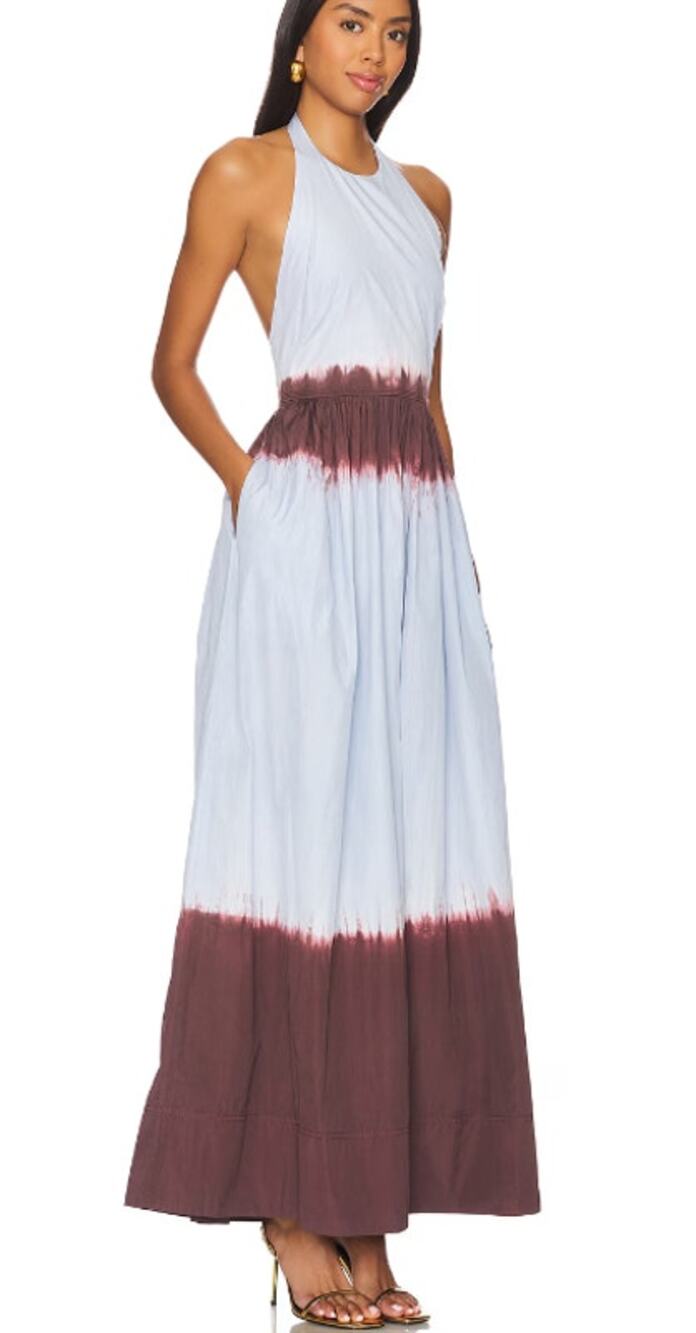 A.L.C. Blair Dress Size 00 Halter Maxi Ombre Tie Dye Boho